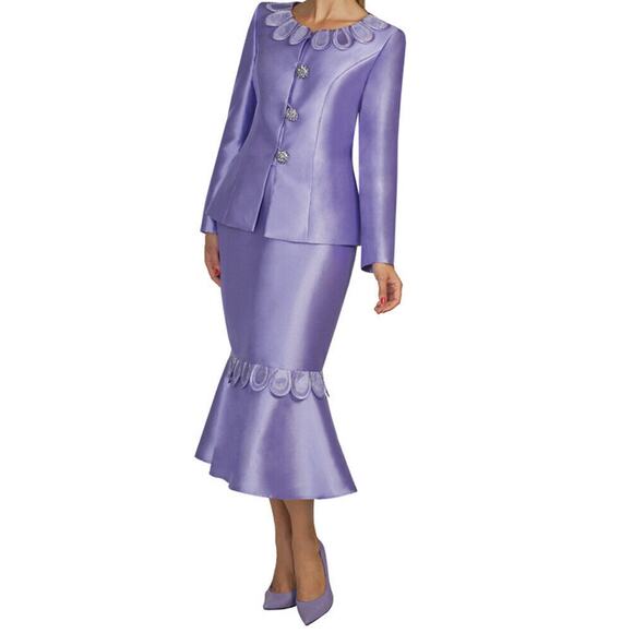 Tally Taylor Embellished Church Wedding Special Event 2pc Jacket/Skirt Set 8